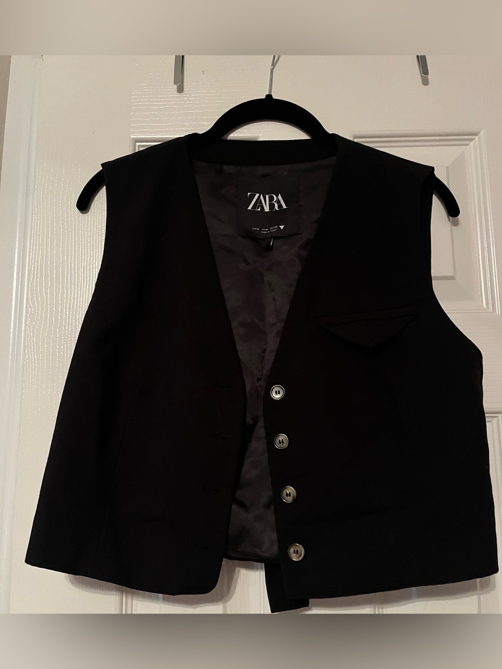 ZARA Women's Black Button-Front Vest